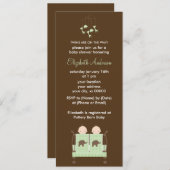 Twins in Green Wieg Baby shower Kaart (Voorkant / Achterkant)