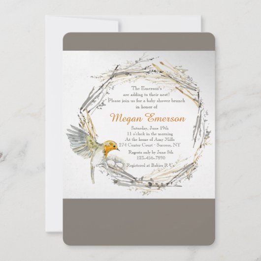 Twins in het Nest Baby shower Kaart (Voorkant)