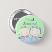 Twins in Wieg, Grandparent Pin Ronde Button 5,7 Cm (Voorkant /achterkant)