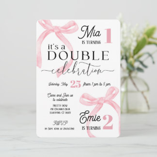 Twins Join Birthday Pink Coquette Kaart