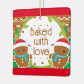Twins Jolly Gingerbrood mannen met liefde Keramisch Ornament (Links)