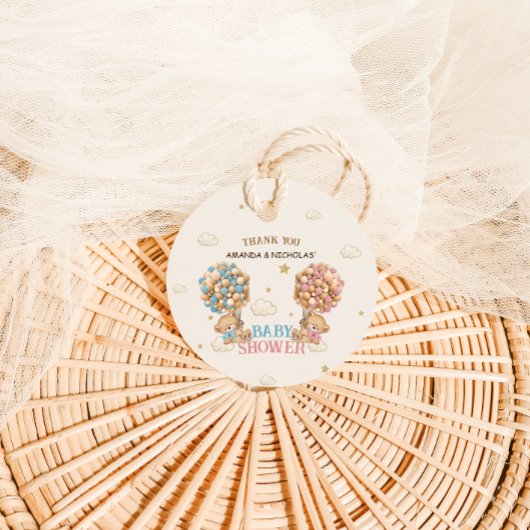 Twins Jongen Meisje Douche Roze Blauw Beer Dank u Bedankjes Labels