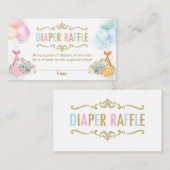 Twins Jongen Meisje Olifant Luier Raffle Ticket Informatiekaartje (Voorkant / Achterkant)