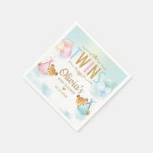 Twins Jongen Meisje Teddy Bears Balloons Baby show Servet (Hoek)