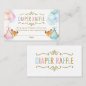 Twins Jongen Meisje Teddy Bears Luier Raffle Ticke Informatiekaartje (Voorkant / Achterkant)