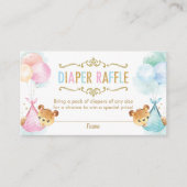 Twins Jongen Meisje Teddy Bears Luier Raffle Ticke Informatiekaartje (Voorkant)