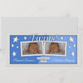 Twins ~ Jongens Geboorteaankondigingen Aankondiging (Voorkant / Achterkant)