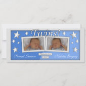 Twins ~ Jongens Geboorteaankondigingen Aankondiging (Voorkant)