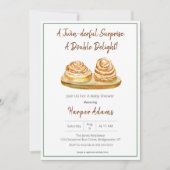 Twins kaneel broodjes Baby shower boho kleuren Kaart (Voorkant)