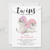 Twins Kitten Kitty Cats Baby shower Kaart (Voorkant)