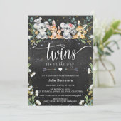 Twins Koala & Kangaroo Safari Baby shower Kaart (Staand voorkant)