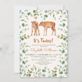 Twins Leuke Baby Bison Baby shower Kaart (Voorkant)