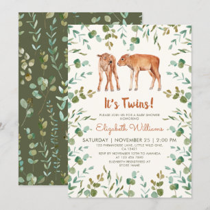 Twins Leuke Baby Bison Baby shower Kaart
