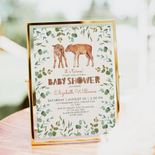 Twins Leuke Baby Bison Boy Baby shower Kaart