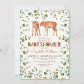 Twins Leuke Baby Bison Boy Baby shower Kaart (Voorkant)
