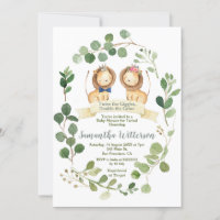 Twins Lion Cubs Baby shower Tweemaal de giechels