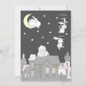 Twins Little Bunny Baby shower Kaart (Achterkant)