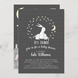 Twins Little Bunny Baby shower Kaart