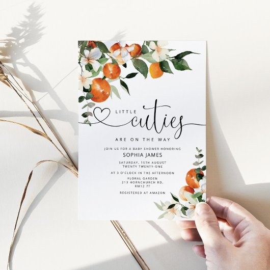 Twins Little Cuties baby shower-uitnodiging Kaart