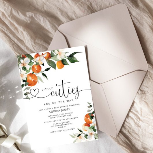 Twins Little Cuties baby shower-uitnodiging Kaart