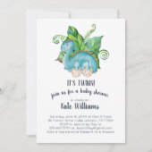Twins Little Dinosaurs Baby shower Invitation Kaart (Voorkant)