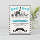 Twins Little Man Snor Baby shower Uitnodiging (Staand voorkant)