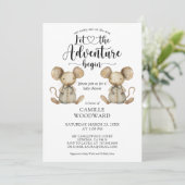 Twins Little Mice Baby shower Kaart (Staand voorkant)