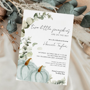 Twins Little Pumpkin Boys Herfst Baby shower Kaart
