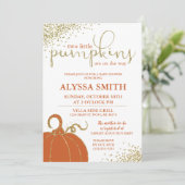 Twins Little Pumpkins Herfst Baby shower Invitatio Kaart (Staand voorkant)