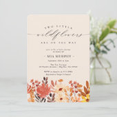 Twins Little Wildflower Flower Baby shower Kaart (Staand voorkant)