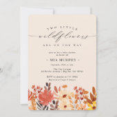 Twins Little Wildflower Flower Baby shower Kaart (Voorkant)