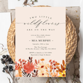 Twins Little Wildflower Flower Baby shower Kaart