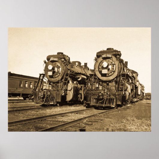 "Twins"-locomotieven van de Canadese nationale spo Poster (Voorkant)