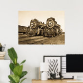 "Twins"-locomotieven van de Canadese nationale spo Poster (Thuiskantoor)