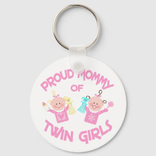 Twin's mama Moederdag Twin Girls Sleutelhanger
