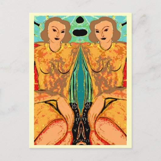 Twins Matisse Style Briefkaart (Voorkant)