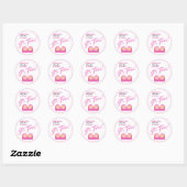 Twins Meisje Baby shower Party Roze. Ronde Sticker (Vel)