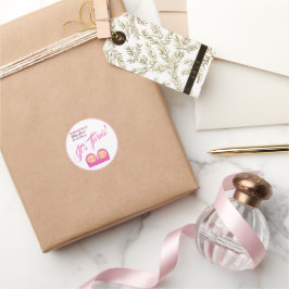 Twins Meisje Baby shower Party Roze. Ronde Sticker