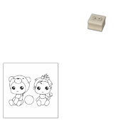 Twins Meisje Beer Baby Jumpsuit 1x1 Rubberstempel (Gestempeld)