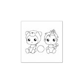 Twins Meisje Beer Baby Jumpsuit 1x1 Rubberstempel (Afrduk)