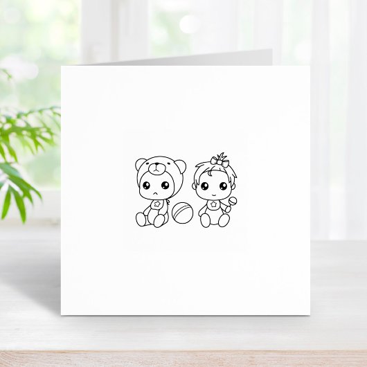Twins Meisje Beer Baby Jumpsuit 1x1 Rubberstempel