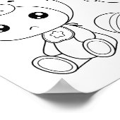 Twins Meisje Beer Baby Jumpsuit Kleurplaat Poster (Hoek)