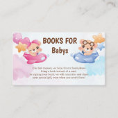 Twins Meisje Jongen Beer Vliegtuig Baby shower Informatiekaartje (Voorkant)