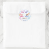 Twins Meisje Jongen Beer Vliegtuig Baby shower Ronde Sticker (Tas)