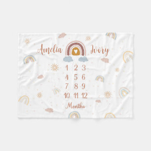 Twins Milestone Deken Regenboog Maan Stippen, Baby
