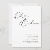 Twins minimalistisch handgeschreven Baby shower Kaart (Voorkant)