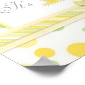 TWINS Mint Green Yellow Stip Baby shower Banner Poster (Hoek)
