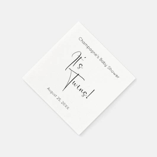 Twins Modern Script-Baby shower Servet (Hoek)