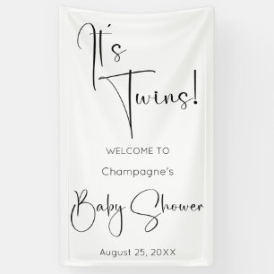 Twins Modern Script-Baby shower Spandoek