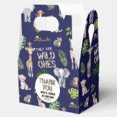 Twins Navy Blue Safari Oerwoud thema 1e verjaardag Bedankdoosjes (Geopend)